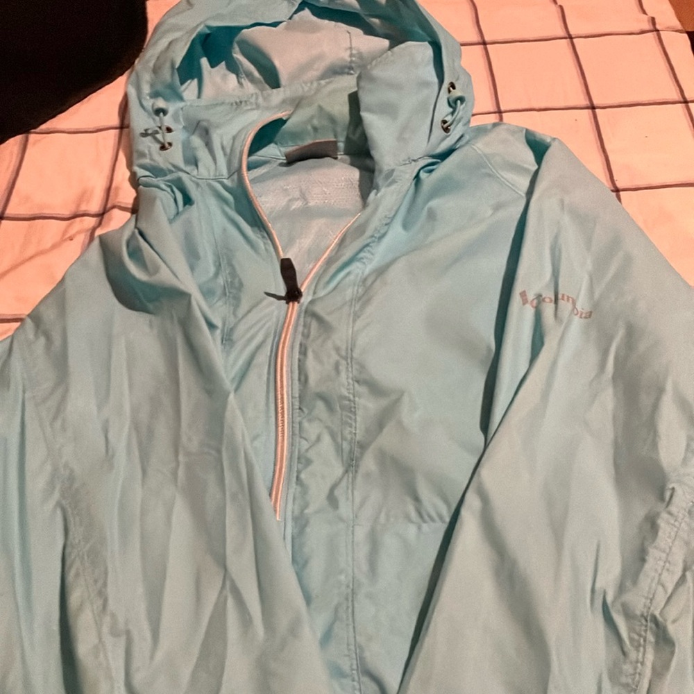 Columbia Sky Blue Hooded Windbreaker
